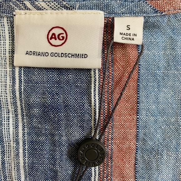 AG Cynthia Tie Front Tank, Striped, Blue Fig Multi, Small NWT - Picture 11 of 14